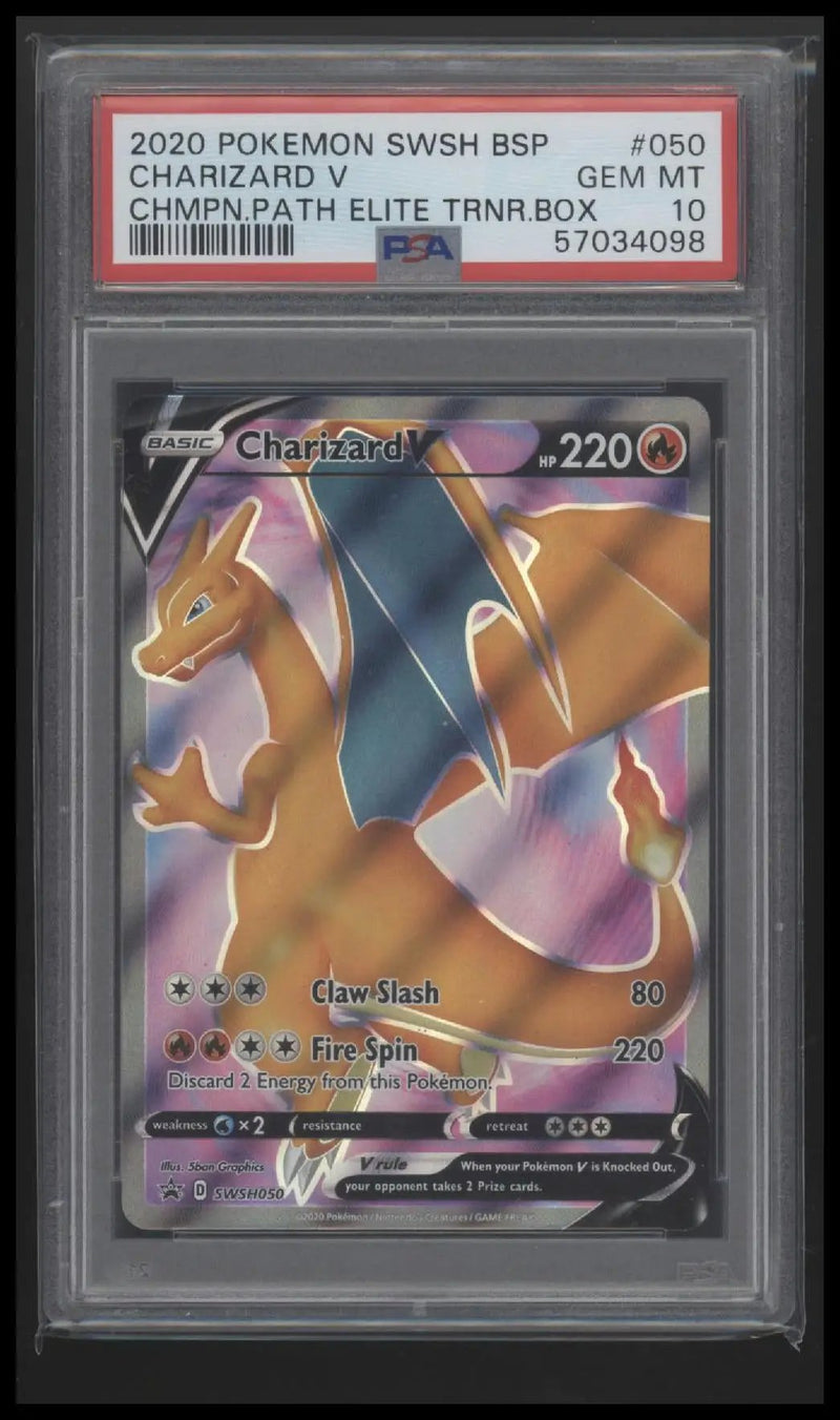2020 Pokemon BSP Chmpn.Path Elite Trnr.Box Charizard V 10 PSA #050