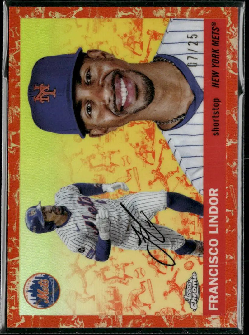 2025 Topps Chrome Platinum Orange Refractors Francisco Lindor #/25 #36