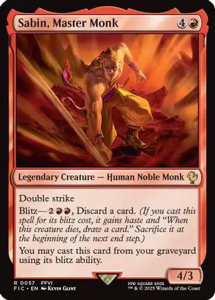 Sabin, Master Monk (Surge Foil) (FIC-057) - Commander: FINAL FANTASY Foil