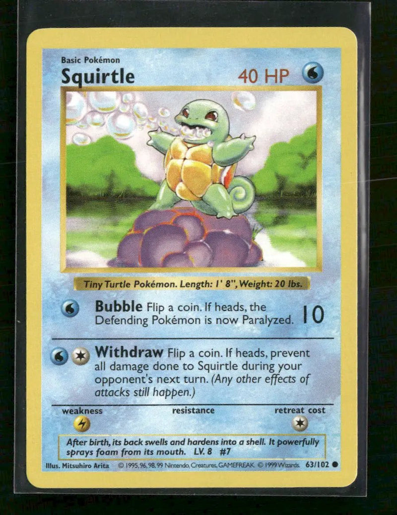 Base Set (Shadowless) Squirtle #063/102