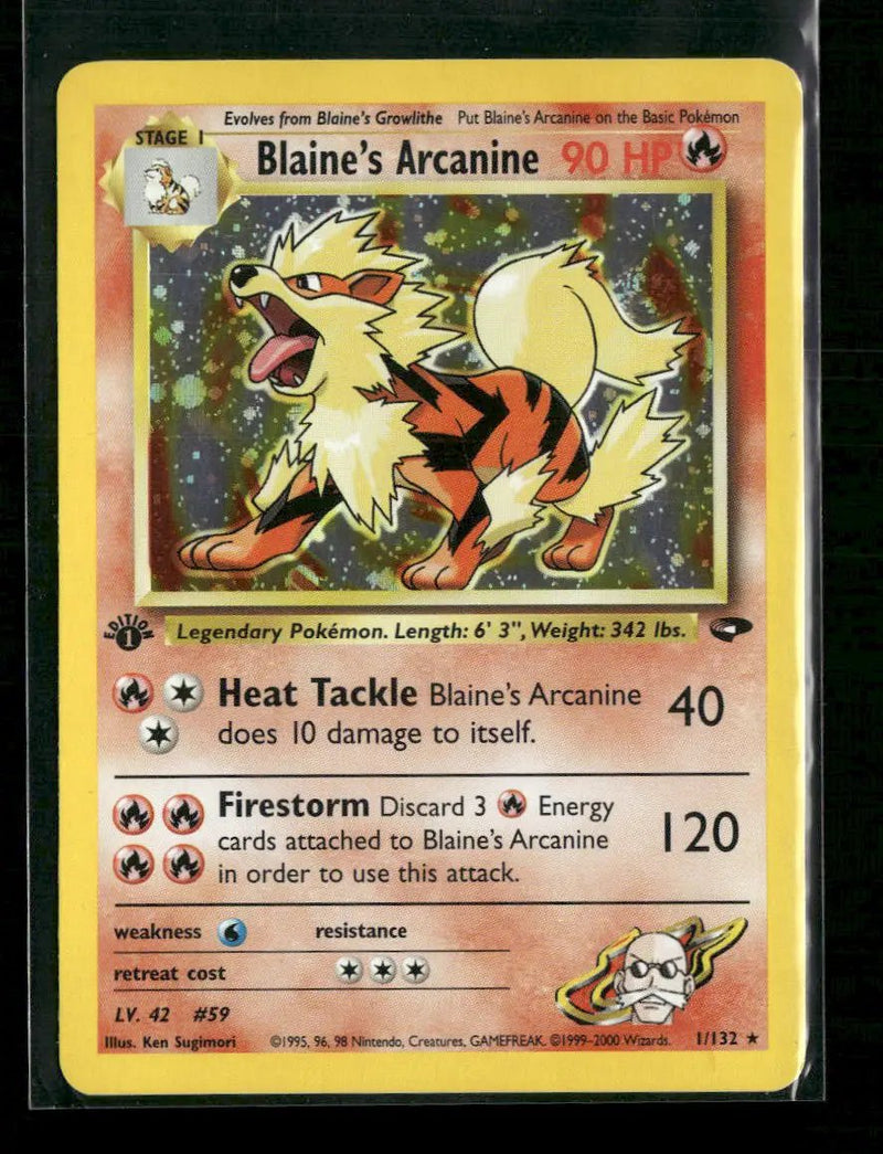 Gym Challenge Blaine's Arcanine 1st Edition #001/132
