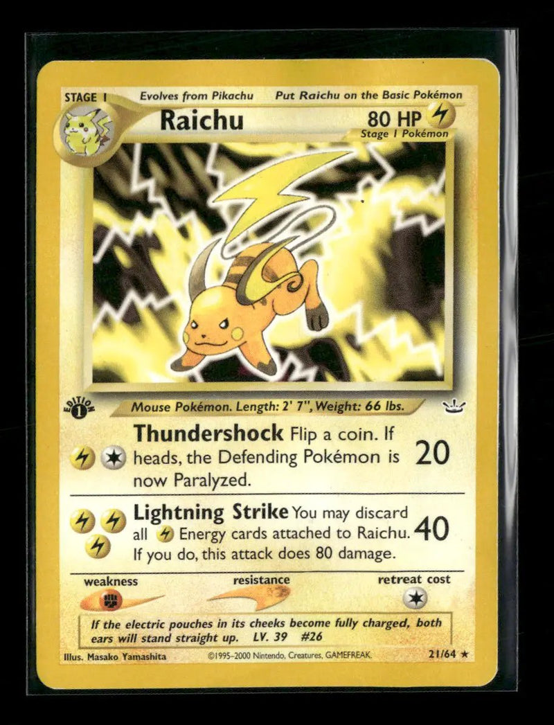 Neo Revelation Raichu 1st Edition #21/64 Damaged