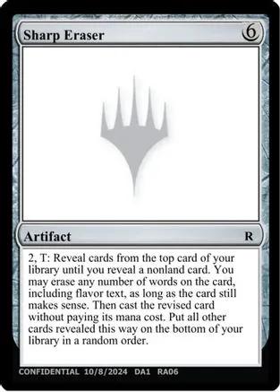 Sharp Eraser (-) - Un-Known Event Playtest Cards