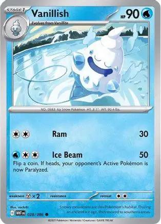 Vanillish 028/086 - SV White Flare Reverse Holofoil