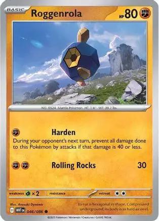 Roggenrola 046/086 - SV White Flare Reverse Holofoil