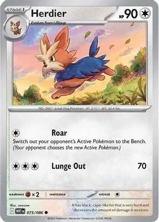 Herdier 075/086 - SV White Flare Reverse Holofoil