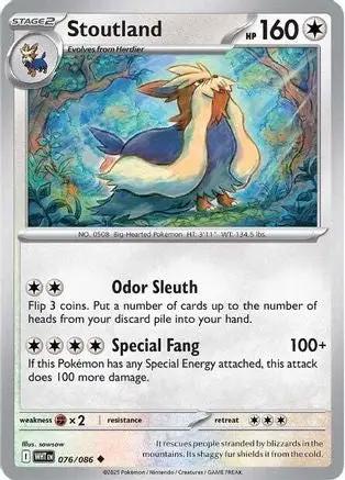 Stoutland 076/086 - SV White Flare Reverse Holofoil