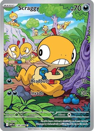 Scraggy 138/086 - SV White Flare Holofoil