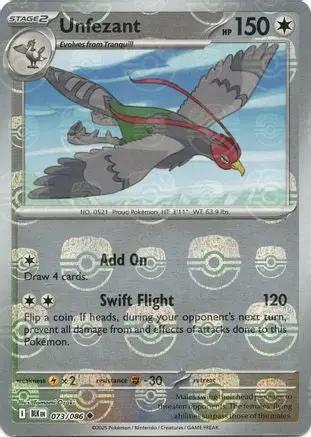 Unfezant (Master Ball Pattern) 073/086 - SV Black Bolt - Holofoil