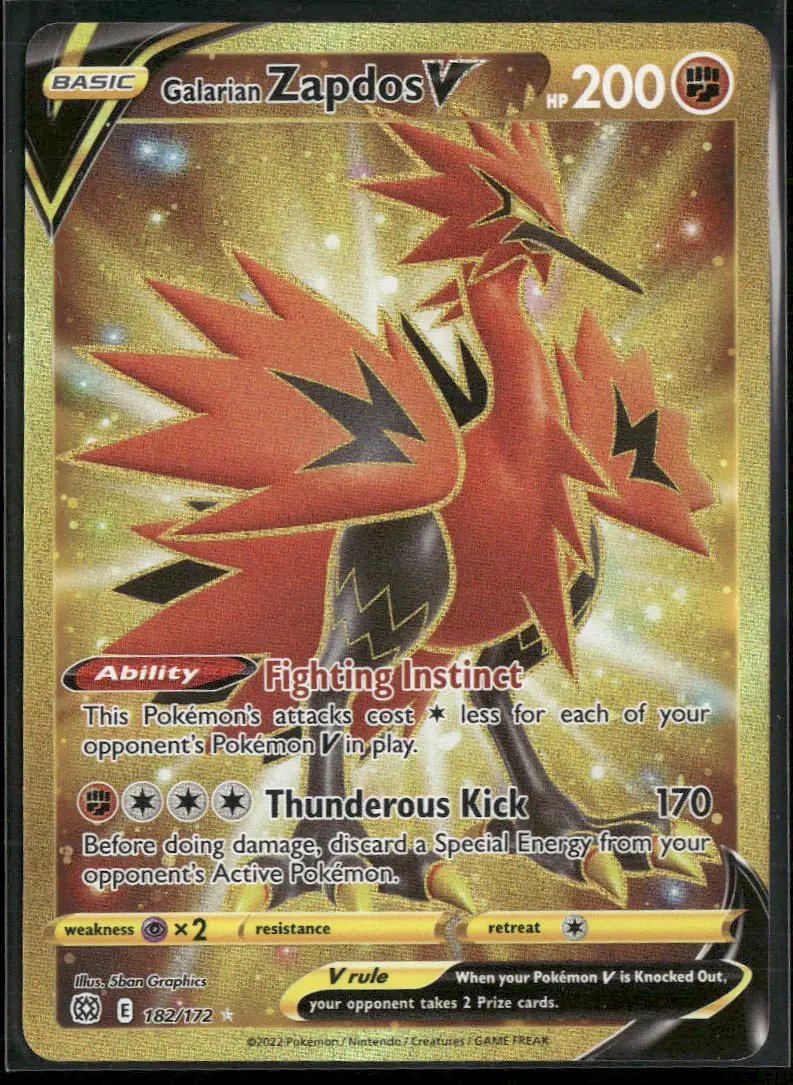 SWSH09: Brilliant Stars Galarian Zapdos V (Secret) #182/172