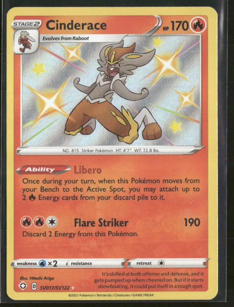 Shining Fates: Shiny Vault Cinderace #SV017/SV122