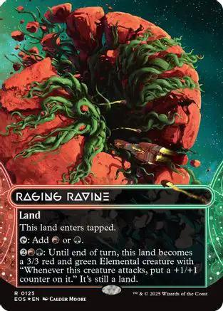 Raging Ravine (0125) (Borderless) (Galaxy Foil) (EOS-125) - Edge of Eternities: Stellar Sights Foil
