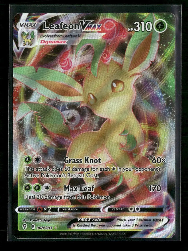 SWSH07: Evolving Skies Leafeon VMAX #008/203