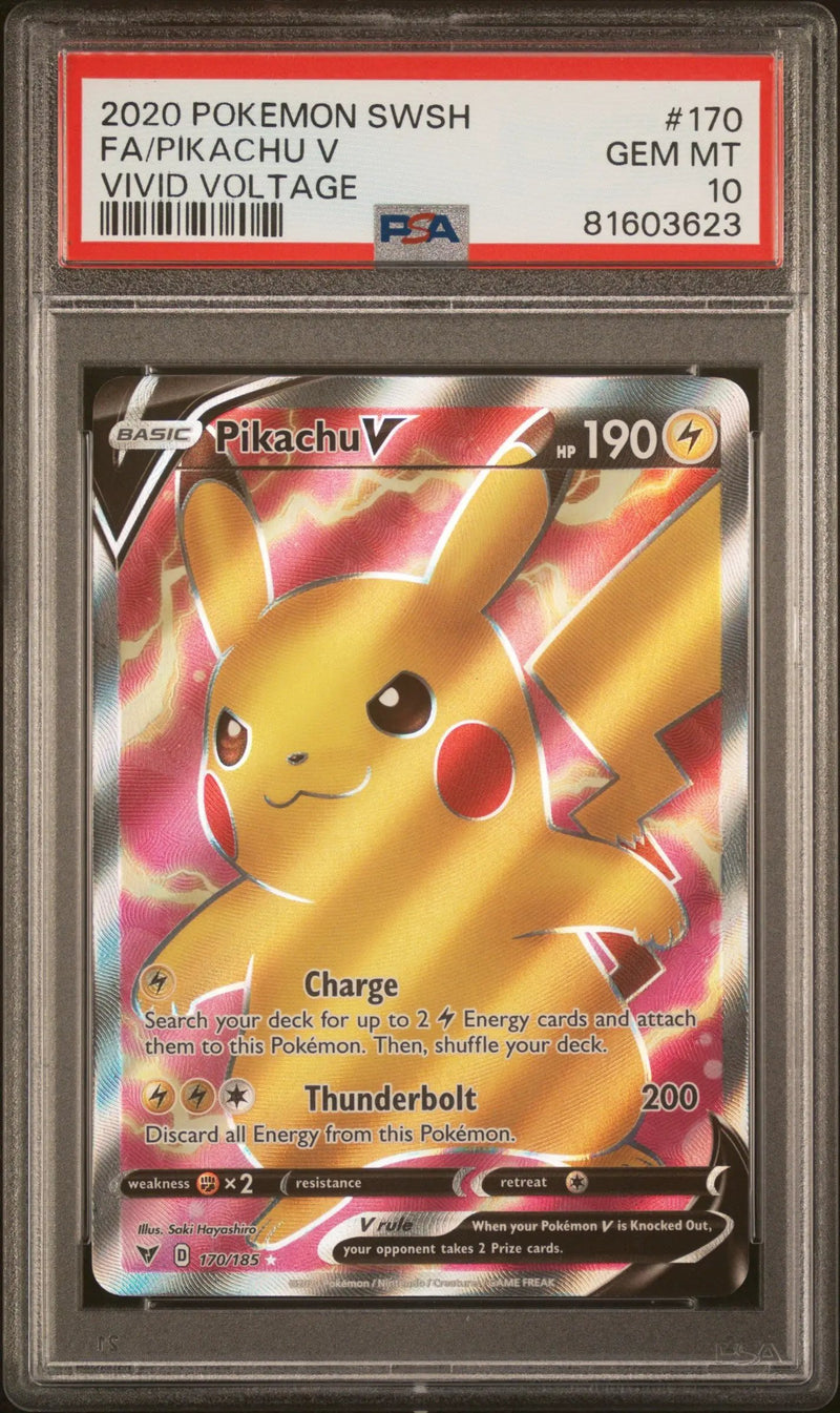 2020 Pokemon Sword & Shield Vivid Voltage Vivid Voltage Fa/Pikachu V 10 PSA #170