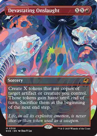 Devastating Onslaught (Borderless) (EOE-308) - Edge of Eternities Foil