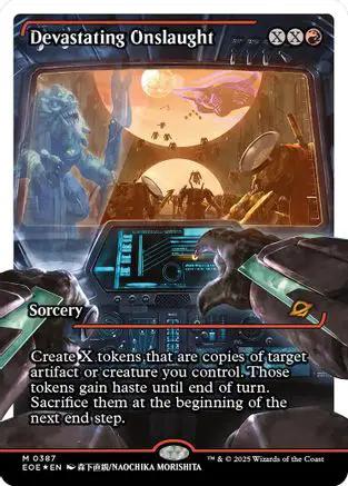 Devastating Onslaught (0387) (Showcase) (Fracture Foil) (EOE-387) - Edge of Eternities Foil