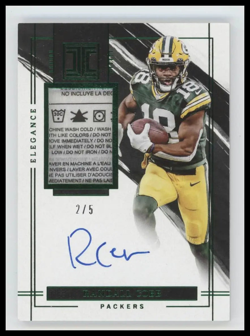 2022 Panini Impeccable Elegance Emerald Randall Cobb #/5 Auto #EVA-RCO