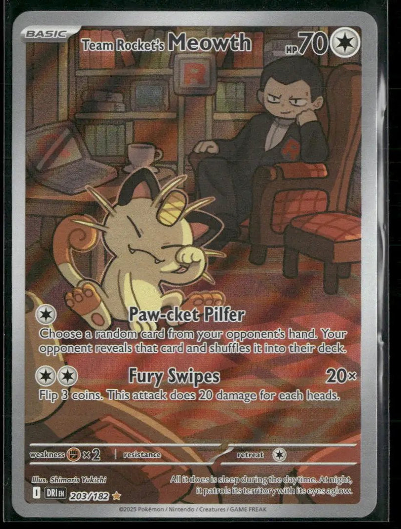 SV10: Destined Rivals Team Rocket's Meowth #203/182