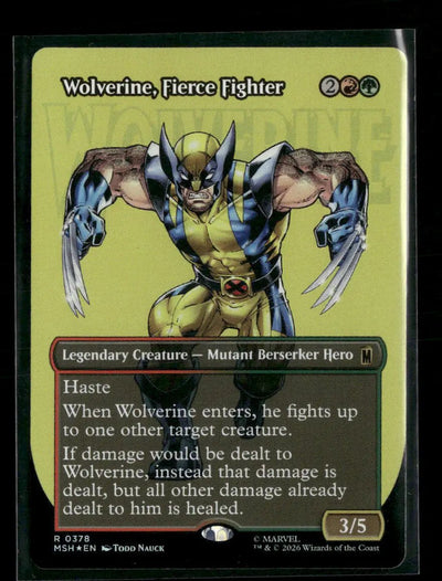 Marvel Super Heroes Wolverine, Fierce Fighter (Borderless) Foil #378