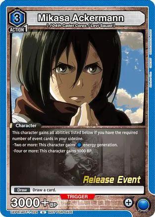 Mikasa Ackermann (024) (UEPR/AOT-1-024) - UE10BT Attack on Titan Release Event Cards