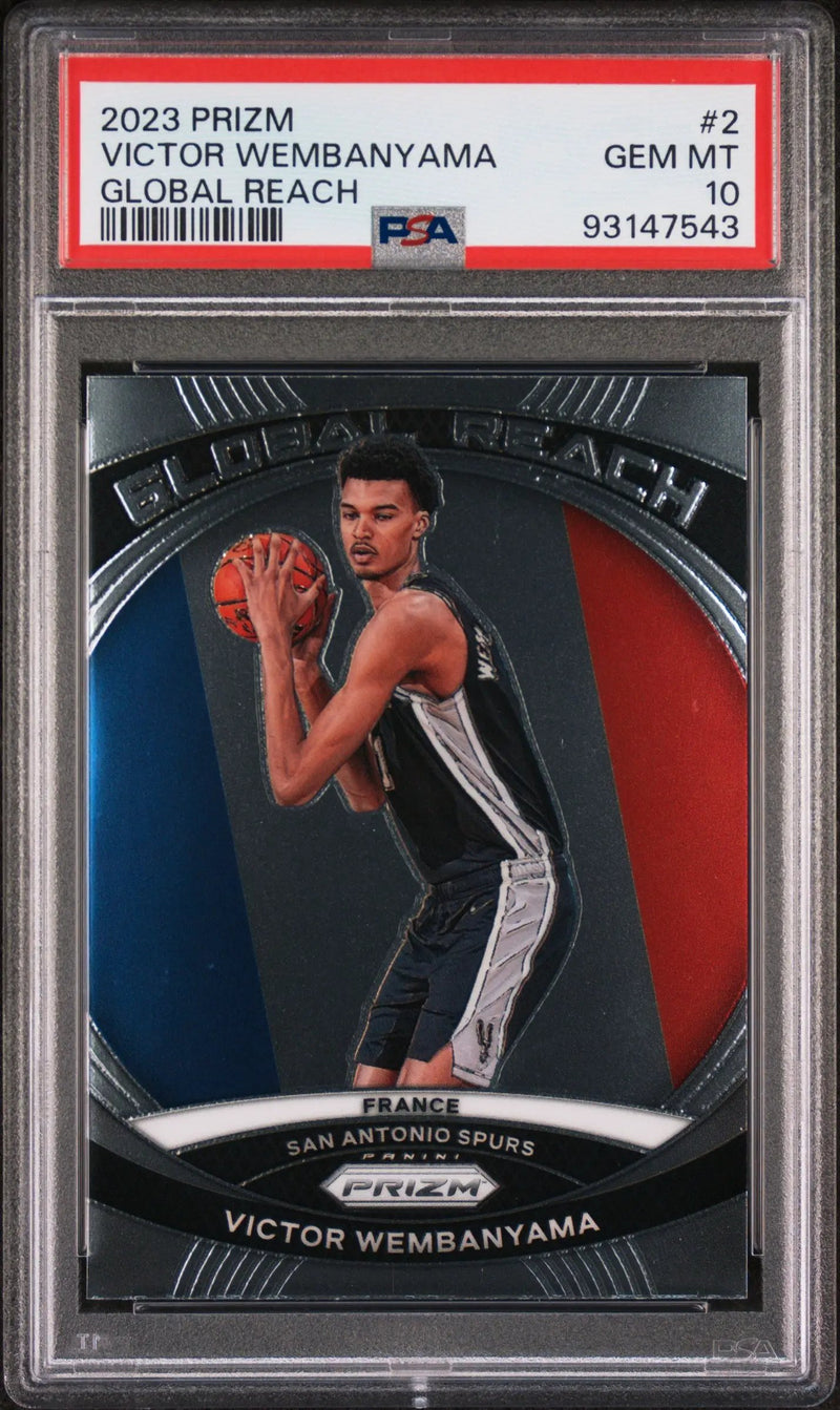 2023 Panini Prizm Global Reach Victor Wembanyama 10 PSA #2
