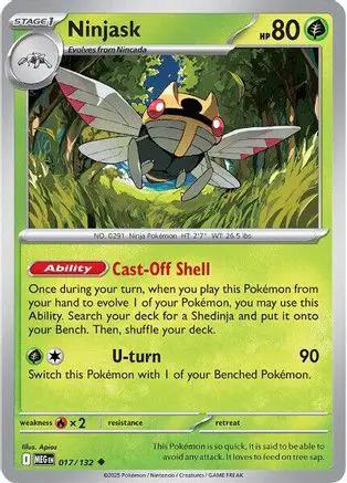 Ninjask 017/132 - ME01 Mega Evolution Reverse Holofoil