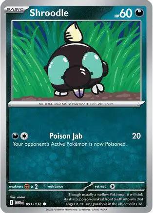 Shroodle 091/132 - ME01 Mega Evolution Reverse Holofoil