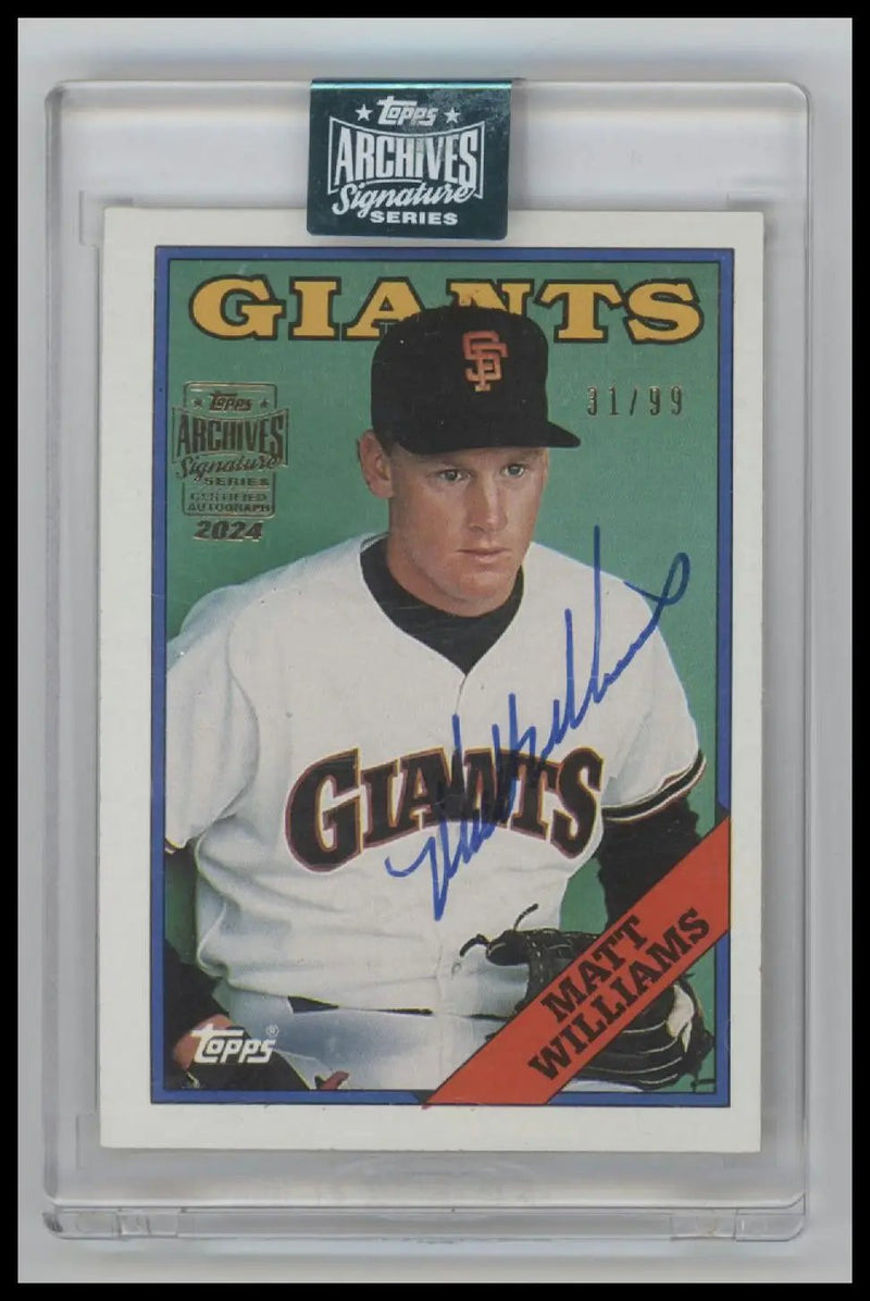2018 Topps Archives Signature Series Encased Matt Williams #/99 Auto #372