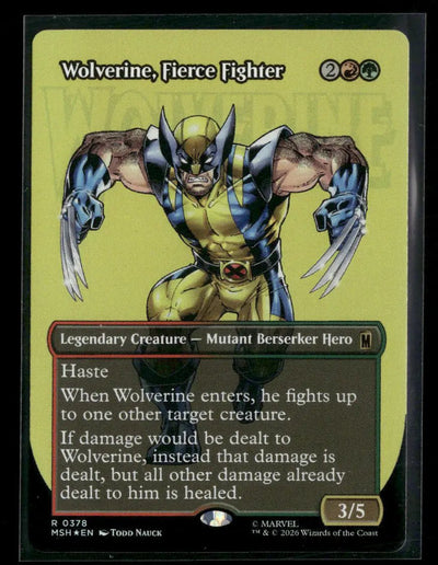 Marvel Super Heroes Wolverine, Fierce Fighter (Borderless) Foil #378