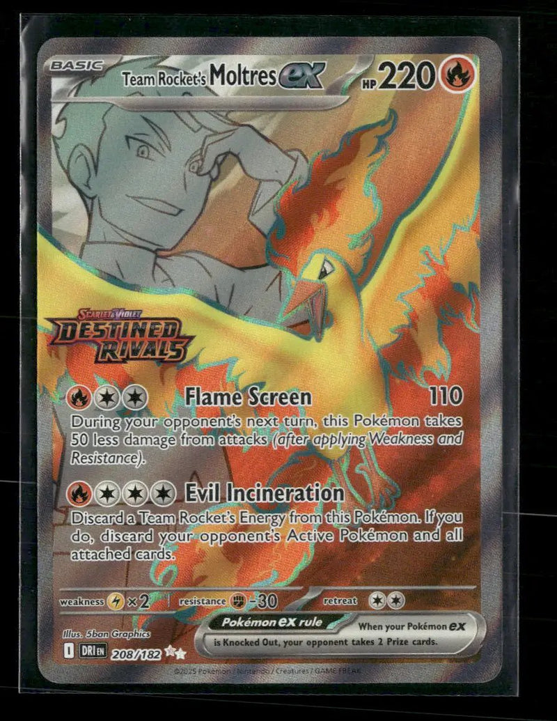 Miscellaneous Cards Team Rocket's Moltres ex (Destined Rivals Stamp) #208/182