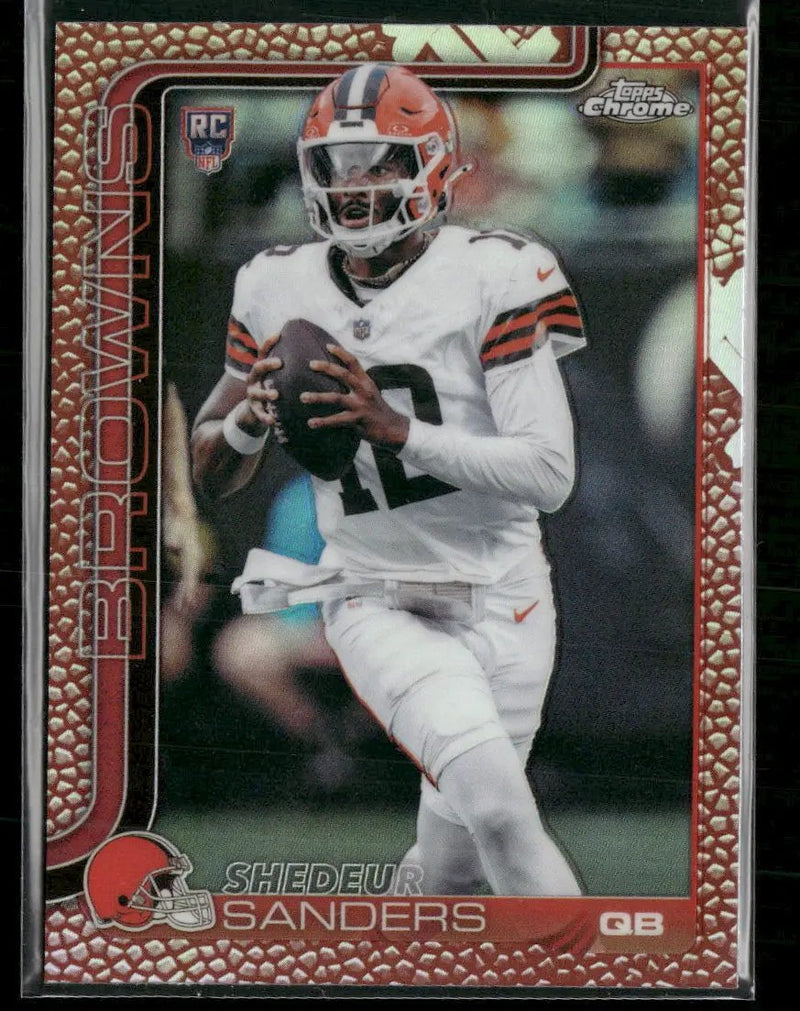 2025 Topps Chrome Football Leather Refractor Shedeur Sanders Rookie #315