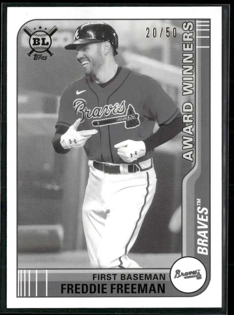 2021 Topps Big League Black and White Freddie Freeman #/50 #285