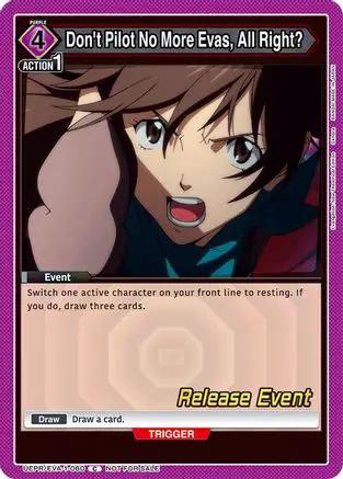 Don't Pilot No More Evas, All Right? (UEPR/EVA-1-060) - UE15BT Evangelion New Theatrical Edition Release Event Cards