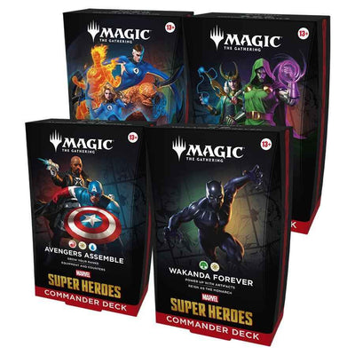 [PRE-ORDER] Magic: The Gathering Marvel Super Heroes Commander Deck Display (4 Decks) - Ships Jun 19