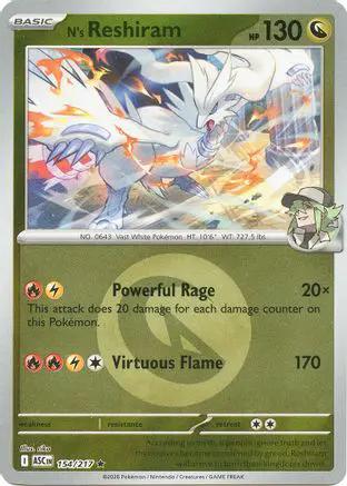 N's Reshiram (Energy Symbol Pattern) 154 - ME Ascended Heroes Reverse Holofoil