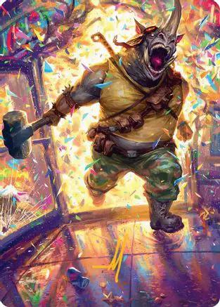 Rocksteady, Rowdy Rhino Art Card (Gold-Stamped Signature) (ASTMT-054) - Art Series: Teenage Mutant Ninja Turtles