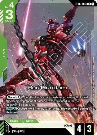 Red Gundam (Premium Card Collection Gundam Assemble) (ST06-005) - Gundam Promotional Cards Holofoil