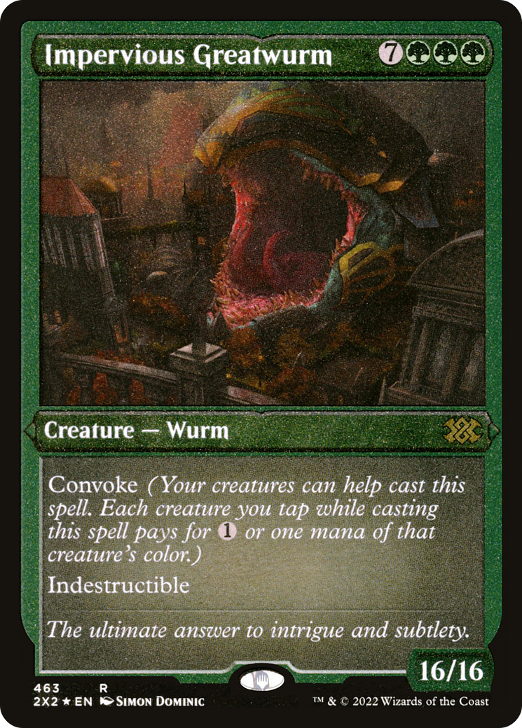 Impervious Greatwurm (2X2-463) - Double Masters 2022 Foil
