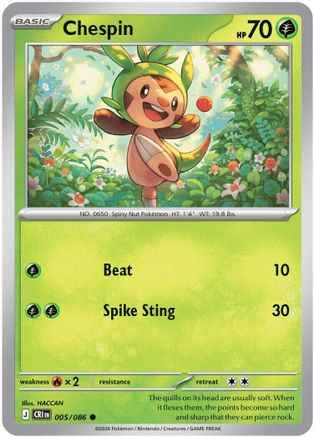 Chespin 005/086 - ME04 Chaos Rising Reverse Holofoil