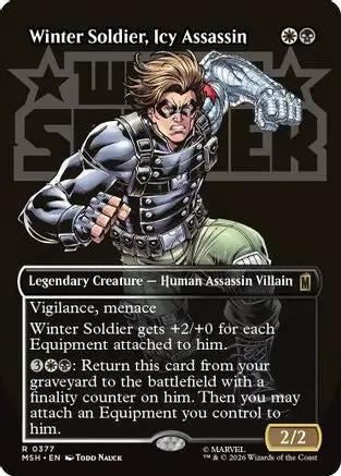 Winter Soldier, Icy Assassin (Borderless) (MSH-377) - Marvel Super Heroes Foil