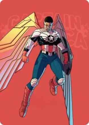 Captain America, Wings of Freedom Art Card (22/45) (AAMSH-022) - Art Series: Marvel Super Heroes
