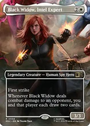 Black Widow, Intel Expert (Borderless) (MSC-504) - Commander: Marvel Super Heroes Foil