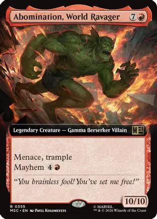 Abomination, World Ravager (Extended Art) (MSC-355) - Commander: Marvel Super Heroes Foil