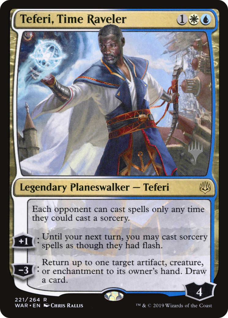 Teferi, Time Raveler (PPELD-221P) - War of the Spark Promos