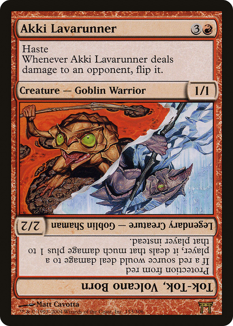 Akki Lavarunner // Tok-Tok, Volcano Born (CHK-153) - Champions of Kamigawa