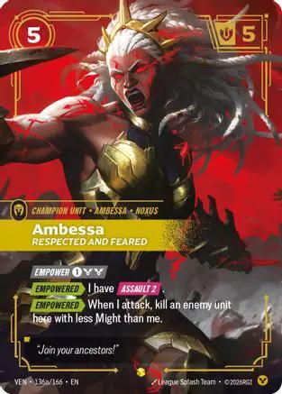 Ambessa, Respected and Feared (Alternate Art) (136a/166) - Vendetta Foil