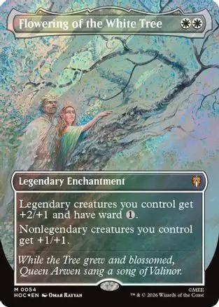 Flowering of the White Tree (Borderless) (Surge Foil) (HOC-054) - The Hobbit: Eternal-Legal Foil