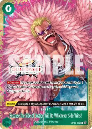 Because the Side of Justice Will Be Whichever Side Wins!! (CS 26-27 Celebration Pack) (OP05-037) - One Piece Promotion Cards Foil