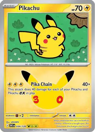 Pikachu 034/128 - ME 30th Celebration Holofoil
