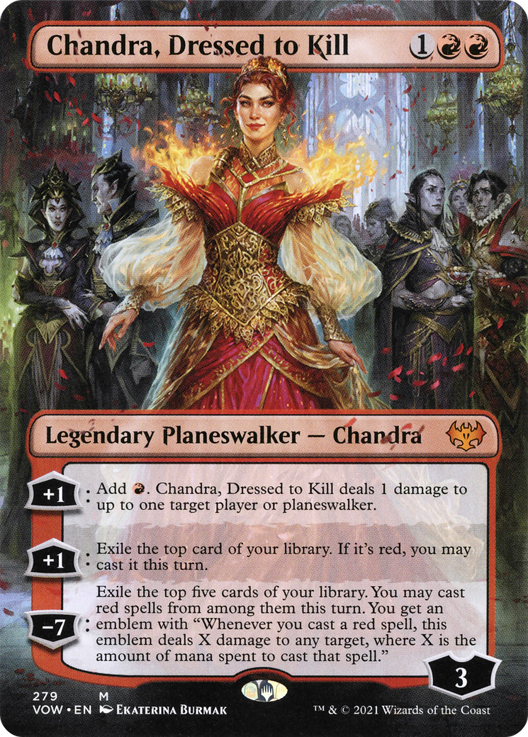 Chandra, Dressed to Kill (VOW-279) - Innistrad: Crimson Vow (Borderless) Foil
